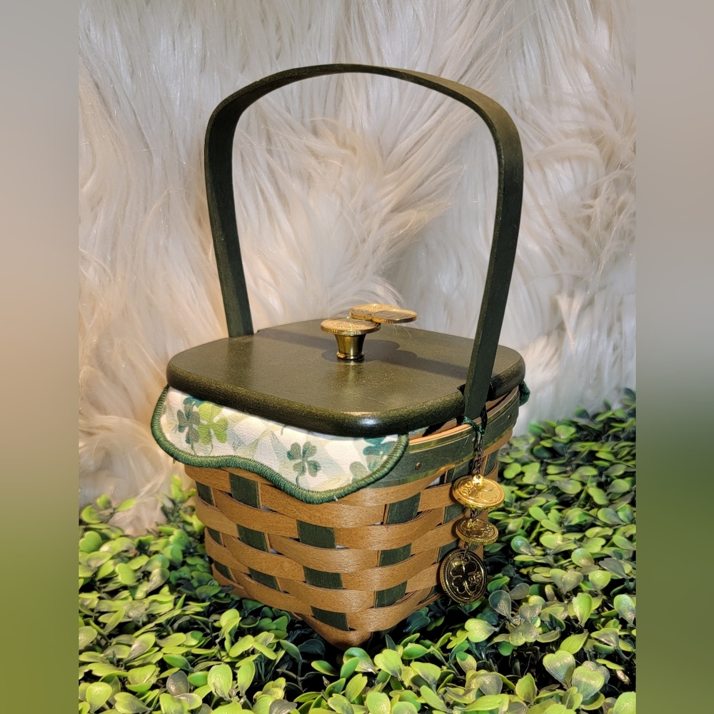 2009 Longaberger St Patrick Lucky Wish Basket Sey